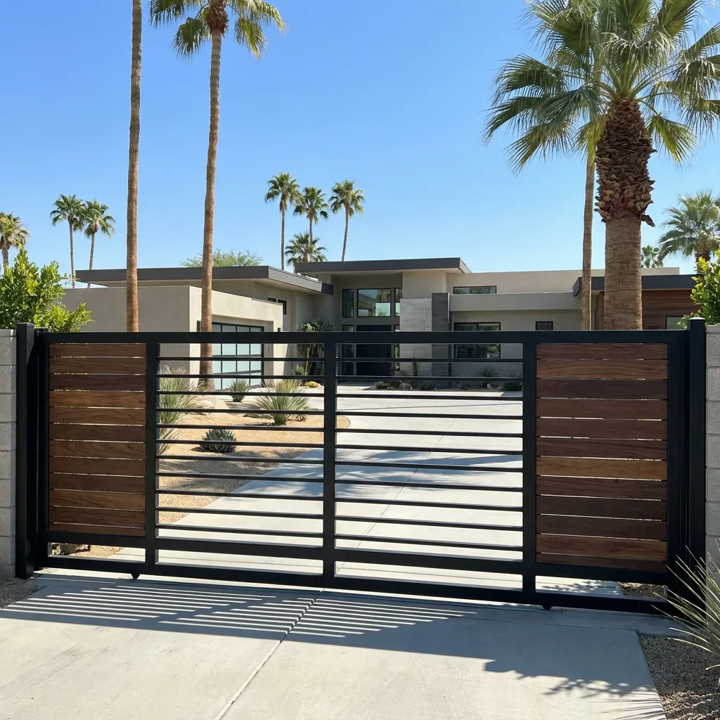 Custom iron fence and gate installation